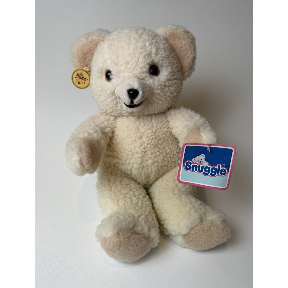 NWT Vintage 1986 Russ Snuggle Bear Plush Sherpa Teddy Bear Russ Large 22"